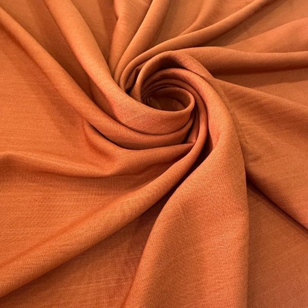 Viscolinho Terracota com Trama de Linho, Caimento Leve e Toque Natural