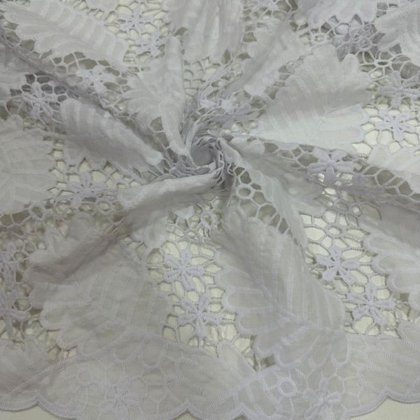 Laise Richelieu 100% Algodão – Bico Duplo Branco
