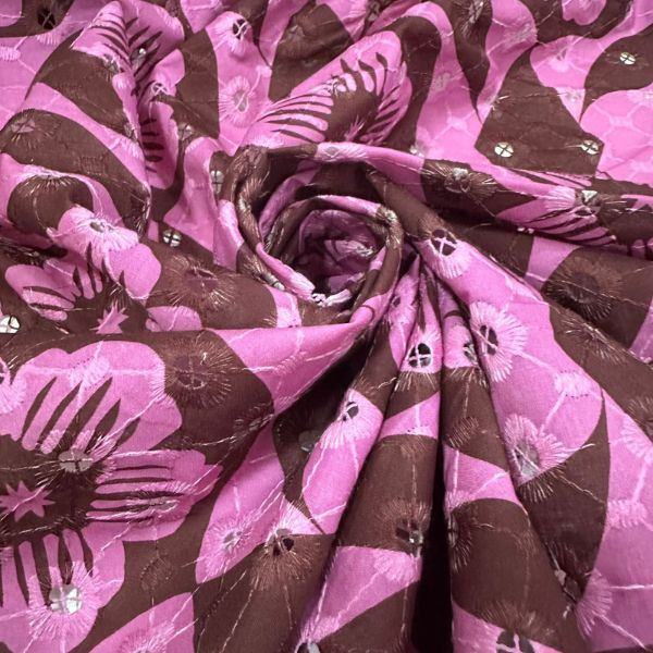 Laise Floral Rosa com Marrom