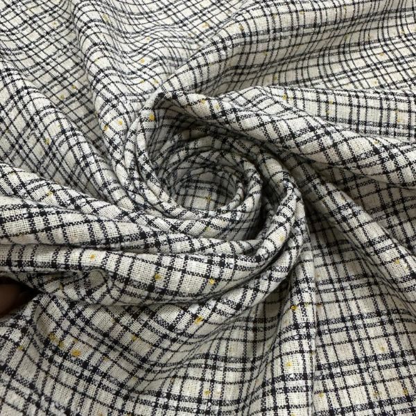 Tweed Dupla Face Mostarda e Preto – Elegância e Versatilidade