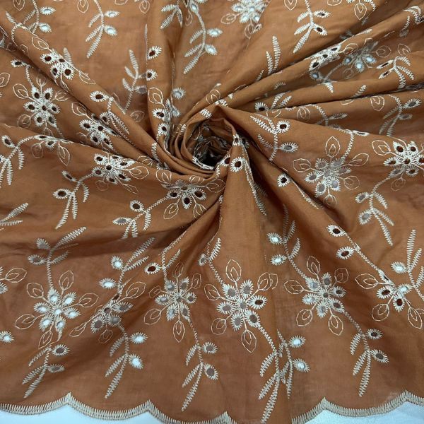 Laise Richelieu Bicolor 100% Algodão – Camel