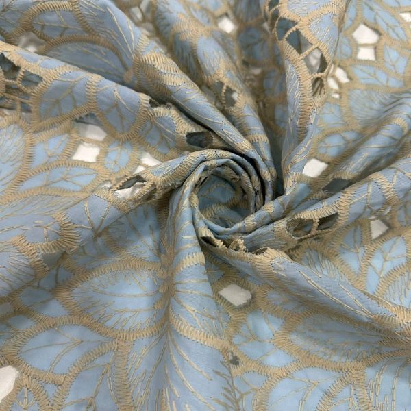 Laise Richelieu Floral Azul com Bege